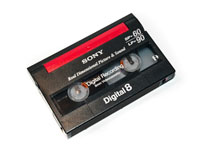 Afbeelding van een Digital 8 tape